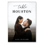 Moderne Reizen Thema Bestemming Naam Foto Bruiloft Kaart (Voorkant)