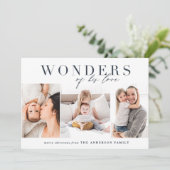 Moderne religieuze multi foto kerst feestdagenkaart (Staand voorkant)