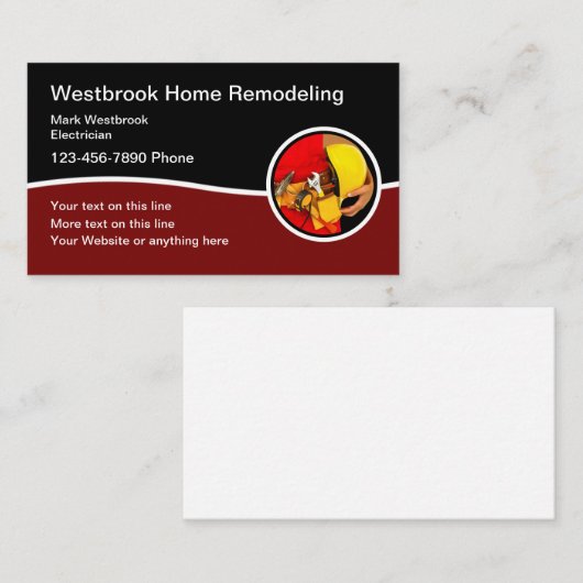 Moderne remodelage Cartes de visite de constructio (Devant / Derrière)