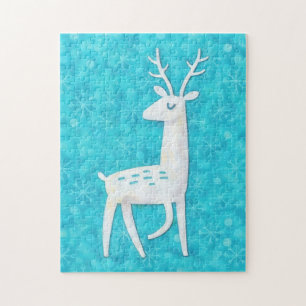 Moderne rendier kunst sneeuwvlokken Kerstvakantie Legpuzzel