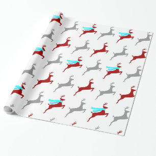 Moderne rendier met sjaal cadeaupapier
