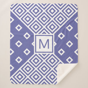 Moderne rendy zeer peri Geometric Pattern Monogram Sherpa Deken