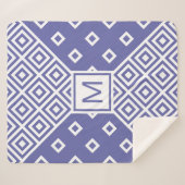 Moderne rendy zeer peri Geometric Pattern Monogram Sherpa Deken (Voorkant (horizontaal))