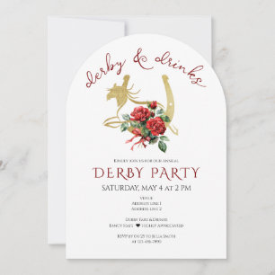 Moderne Renpaard Derby & Drankfeest Paardensport Kaart