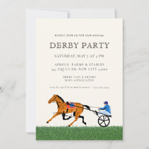 Moderne Renpaard Derby Feest Equestrian Kaart