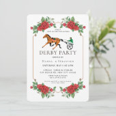 Moderne Renpaard Derby Feest Equestrian Kaart (Staand voorkant)