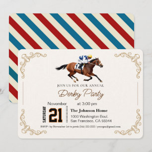 Moderne Renpaard Derby Feest Equestrian Kaart