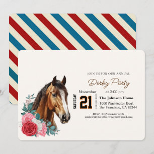 Moderne Renpaard Derby Feest Equestrian  Kaart