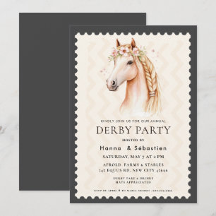 Moderne Renpaard Derby Feest Equestrian Kaart