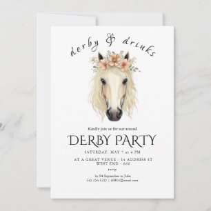 Moderne Renpaard Derby Feest Equestrian Uitnodigin Kaart