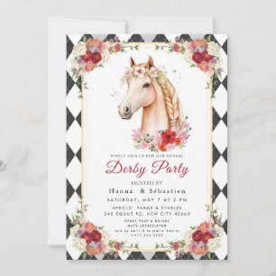 Moderne Renpaard Derby Feest Paardensport Kaart