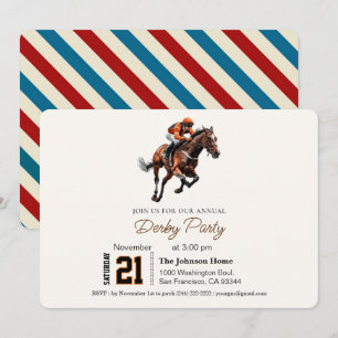 Moderne Renpaard Derby Feest Paardensport Kaart
