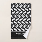 Moderne Répéter Motif noir blanc serviette (Serviette à main)