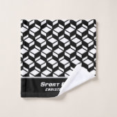 Moderne Répéter Motif noir blanc serviette (Gant de toilette)