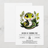 Moderne reptiel verjaardag kaart (Voorkant / Achterkant)