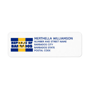 Moderne REPUBLIEK BARBADOS Return Address Etiket