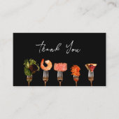 Moderne restaurant Hartelijk dank voor zwarte fork Visitekaartje (Voorkant)