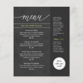 Moderne restaurantmenu Marble Gray Flyer (Voorkant)