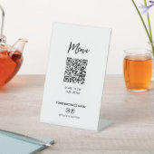 Moderne restaurants Menu QR Code Social Media Sign Reclamebord Met Voetstuk (Insitu)