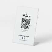 Moderne restaurants Menu QR Code Social Media Sign Reclamebord Met Voetstuk (Voorkant)