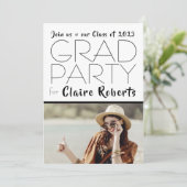Moderne Retro 1 Photo Graduation Party Invitation (Debout devant)