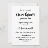 Moderne Retro 1 Photo Graduation Party Invitation (Dos)