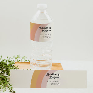 Moderne Retro 70 regenboogflaconetiket Waterfles Etiket