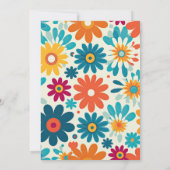 Moderne Retro 70's Daisy bruiloft Save The Date (Achterkant)