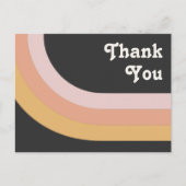 Moderne Retro 70's donkere regenboog bruiloft beda Briefkaart (Voorkant)