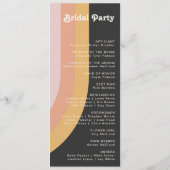Moderne Retro 70's Rainbow Dark Wedding Programme (Dos)
