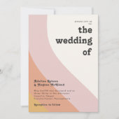 Moderne Retro 70's regenboog de bruiloft van Kaart (Voorkant)