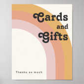 Moderne Retro 70's Regenboog | Kaarten en Cadeaus Poster (Voorkant)