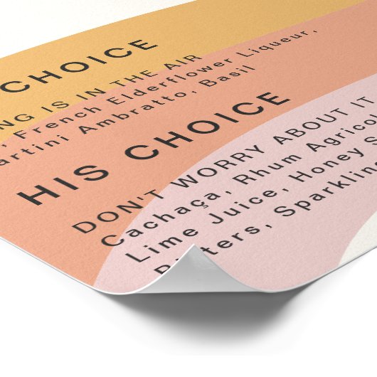 Moderne Retro 70's Regenboog Signature Dranken Bor Poster (Hoek)