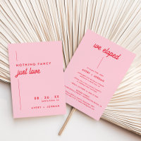 Moderne Retro 70's Roze & Rode Gewoon Lief Huwelij