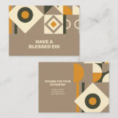 Moderne Retro Aardetonen Geometrische Eid Notitiek Notitiekaartje (Voorkant / Achterkant)