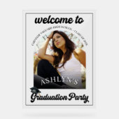 Moderne retro afstudeerfeest acryl bord (Voorkant)