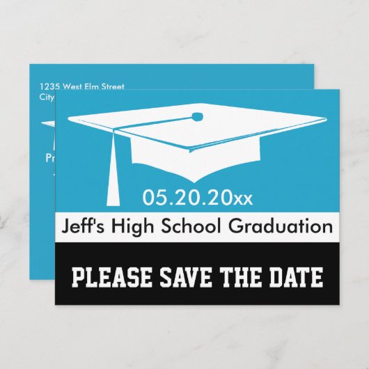 Moderne Retro Afstuderen Kaart (Voorkant / Achterkant)