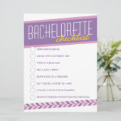 Moderne Retro Bachelorette Checklist Kaart (paarse (Staand voorkant)