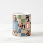 Moderne Retro BFFS Checkerboard Patroon Fotorooste Koffiemok (Center)