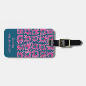 Moderne retro bloem print bagagelabel (Voorkant horizontaal)