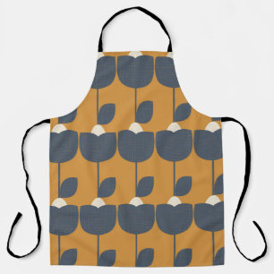Moderne retro bloemen: Scandinavisch geometrisch. Schort