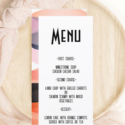 Moderne Retro Bold en Edgy Bruiloft Menu