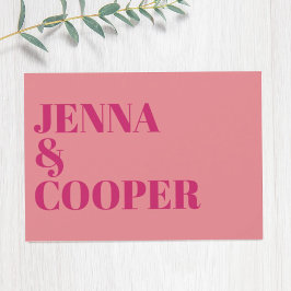 Moderne Retro Bold Type Roze & Magenta Weddenschap Kaart