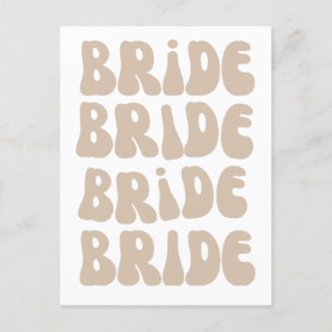 Moderne Retro Bruid Bachelorette Feest Vintage Briefkaart