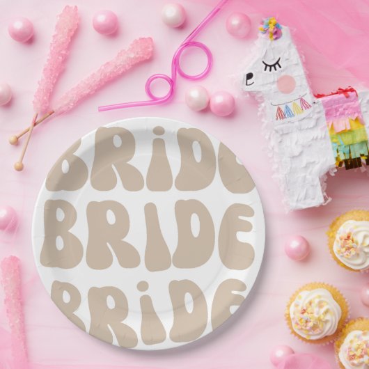 Moderne Retro Bruid Bachelorette Party Papieren Bordje (Feest)