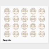 Moderne Retro Bruid Bachelorette Party Ronde Sticker (Vel)