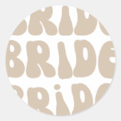 Moderne Retro Bruid Bachelorette Party Ronde Sticker (Voorkant)
