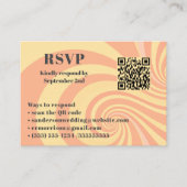 Moderne Retro Bruiloft RSVP Online QR Code Foto Informatiekaartje (Voorkant)