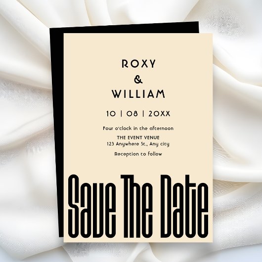Moderne Retro bruiloft Save The Date
