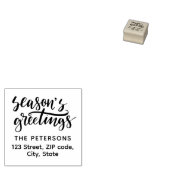 Moderne Retro Calligrafie Seizoen Groeten Rubberstempel (Gestempeld)